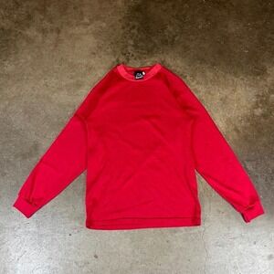 Vintage 90s Red long sleeve single stitch thermal shirt Women's size small